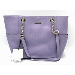 Calvin Klein L-Kitote H3DA11HU Irs Purple Soft Leather Large Tote MSRP $178.00